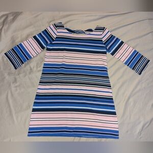 Lilly Pulitzer Bay Knit Dress In Paradise Open Back Pink Blue Stripe